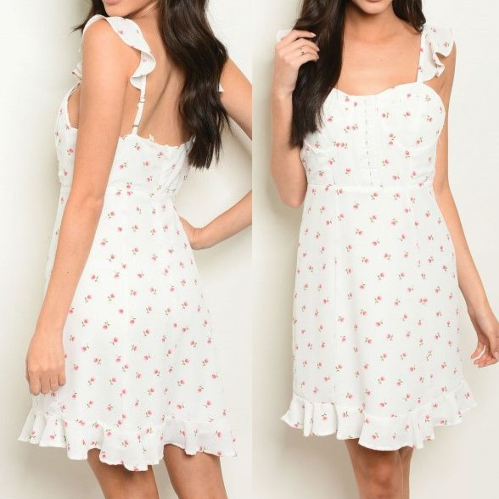 Ruffle Country corset sun dress boho flutter mini